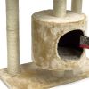 Когтеточка-комплекс с домиком 60х30х96 см, бежевый