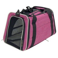 Сумка переноска складная для собак и кошек 45х30х30 см, розовая