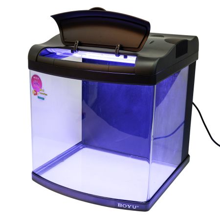 Аквариум Boyu Mini MT-508, 80 л, с фильтром, 2 LED лампы, серый