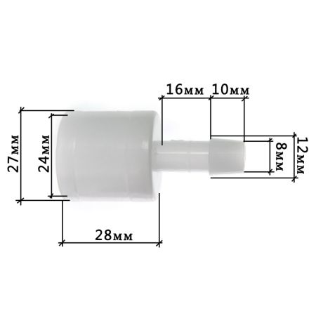 Переходник для круглой трубы 25 мм на Ø 10 мм