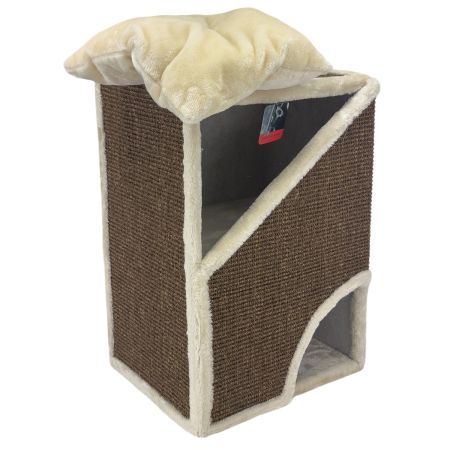 Когтеточка-домик Pet Choice, 40х35х60 см, коричневый, с подушкой
