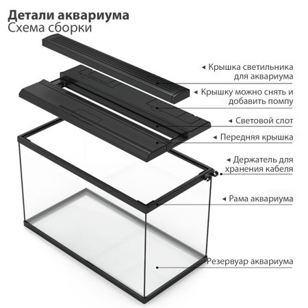 Аквариум Boyu FG-10 37 л с LED-лампой, черный