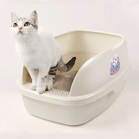 Лоток для кошек XL с совком Catidea 63х45х25 см, кремовый