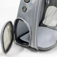 Рюкзак прозрачный с иллюминатором для переноски кошек и собак, светло-серый