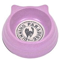 Миска бамбуковая для собак и кошек, 12.5x12x4 см, 150 мл, фиолетовый