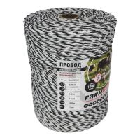 Провод для электропастуха FarmGuard белый с черным 3 мм / 1000 м / 5x0,2 мм SS+1х0,2 мм CU