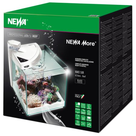 Аквариум Newa More reef NMO 50R Daylight LED, 45 л, с фильтром, скиммером, нагревателем и освещением рассвет-закат, черный NEW VERSION