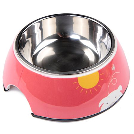 Миска со съемной чашей для собак и кошек, 14.5x14.5x5 см, 150 мл, красный