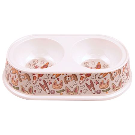 Миска двойная, 23.5×14×5 см, 150+150 мл, серый Миска двойная, 23.5×14×5 см, 150+150 мл, серый