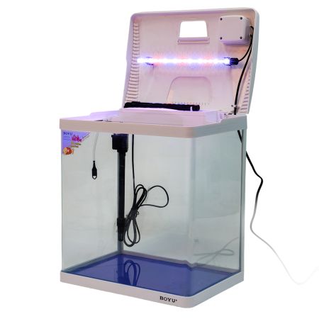 Аквариум Boyu EC-400 панорамный, 33 л, с фильтром и LED-лампой, белый
