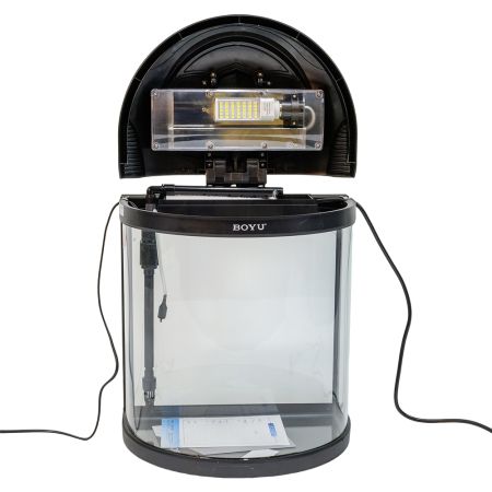 Аквариум Boyu BYG-26 полукруглый 26 л, с фильтром и освещением, черный