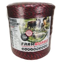 Провод для электропастуха FarmGuard красный с черным 2,5 мм / 1000 м / 3х0,16 мм