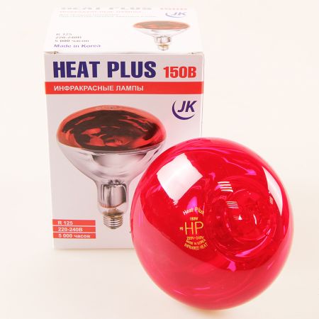 Лампа инфракрасная 150 Bт JK Lighting, E27 BR125, закаленное стекло, красная