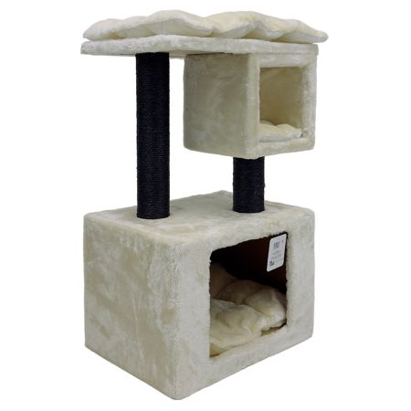 Когтеточка-комплекс 40х30х67 см, с подушками, кремовый