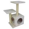 Когтеточка-комплекс с домиком 40х30х67 см, кремовый