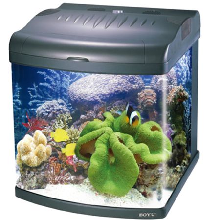 Аквариум Boyu Mini MT-508, 80 л, с фильтром, 2 LED лампы, серый