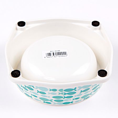 Миска для собак и кошек, 12×12×3.8 см, 130 мл, голубой