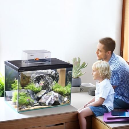 Аквариум Boyu FY-10 35 л с вакуумным карманом, отрицательным давлением, фильтром и LED-лампой, черный