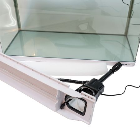 Аквариум Boyu Suspension XF-80, 128 л, панорамный, сенсорный LED светильник и фильтр, белый