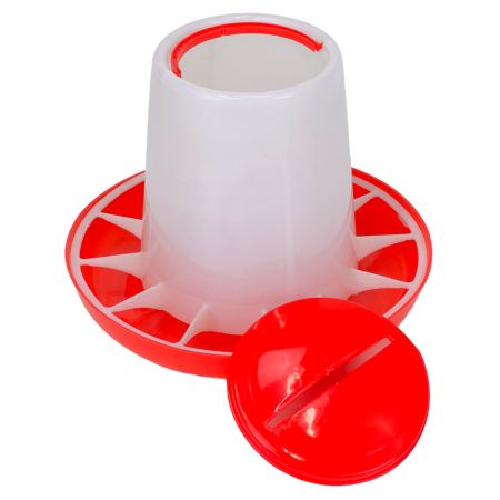 Кормушка бункерная 6 кг пластик с разделительной решеткой для кур, уток и другой домашней птицы