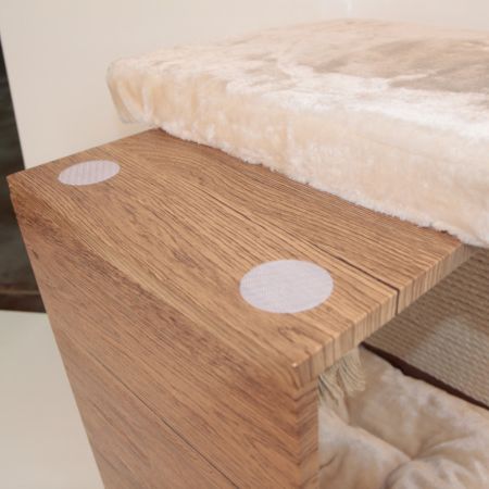 Когтеточка-пуфик 50х35х60 см, бежевый