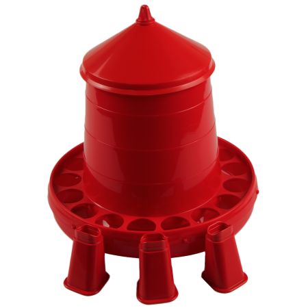 Кормушка бункерная 4 кг пластик с решеткой с круглыми отверстиями на ножках
