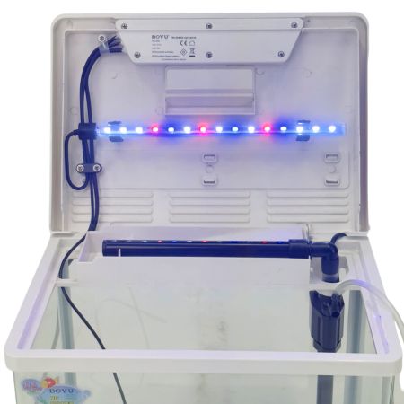 Аквариум Boyu HG-300 панорамный 22 л, LED освещение, дисплей, фильтры, белый