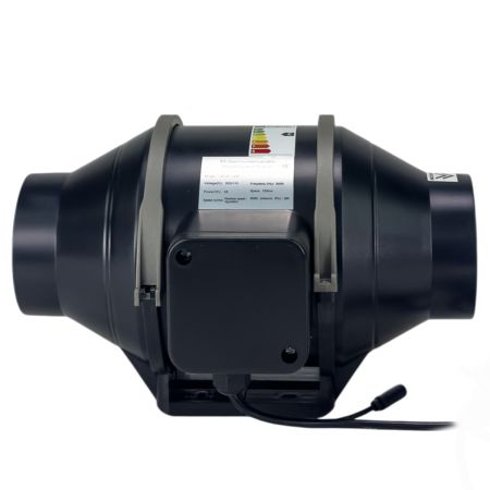 Вентилятор для гроубокса HobbyFarm канальный встроенный с регулятором, бесшумный, 4", пластик