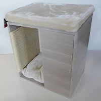 Когтеточка-пуфик 50х35х60 см, белый