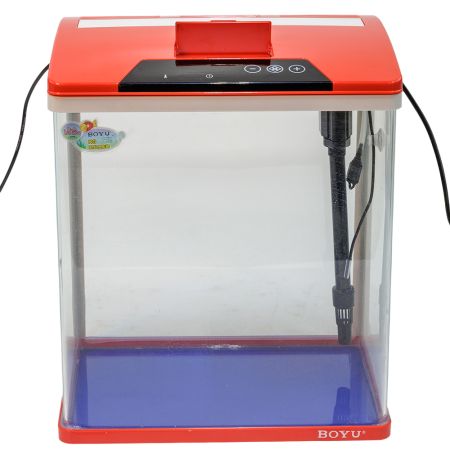 Аквариум Boyu HG-300 панорамный 22 л, LED освещение, дисплей, фильтры, красный