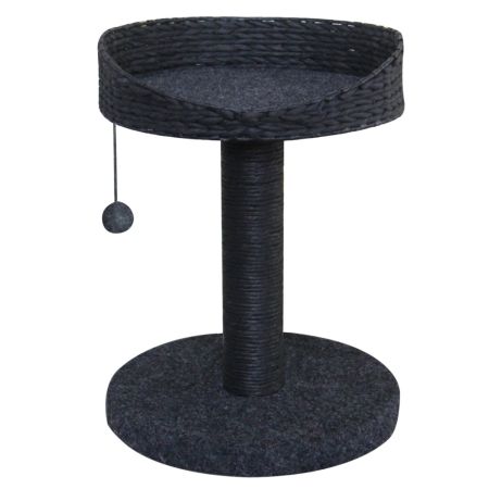 Когтеточка-лежак 40х40х52 см, с игрушкой, черный