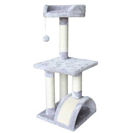 Когтеточка-комплекс 36х36х88 см, светло-серый Когтеточка-комплекс 36х36х88 см, светло-серый