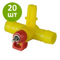 Поилка ниппельная 360˚ на шланг для кур, бройлеров, цыплят, перепелов, 20 шт.