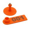 Бирка двойная 50х18 мм с номером, оранжевая, прямоугольная, 100 шт. для свиней, коз, овец, собак и других животных