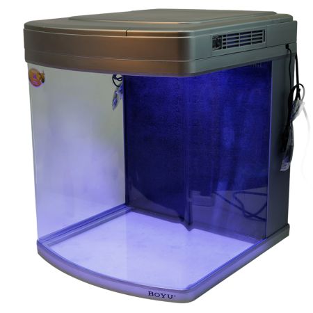 Аквариум Boyu Happy Family HS-60A панорамный, 128 л, с фильтром, УФ-стерилизатором, освещением и нагревателем, черный