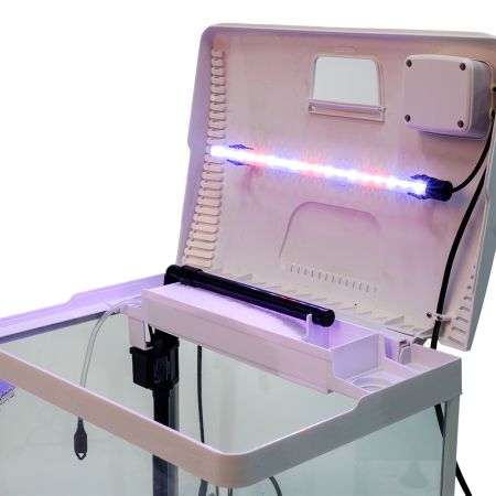 Аквариум Boyu EC-400 панорамный, 33 л, с фильтром и LED-лампой, белый