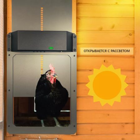 Двери курятника с автоматическим приводом открывания HobbyFarm DOO-2