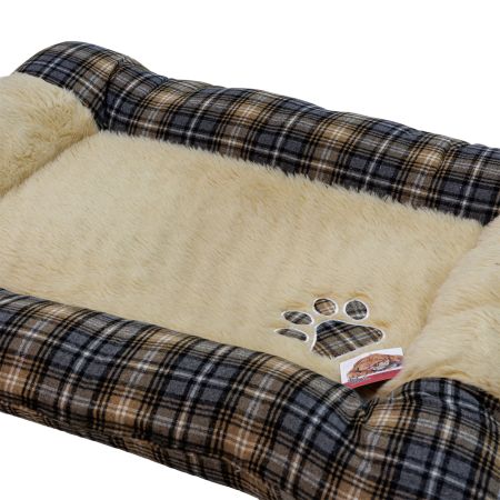 Лежанка матрас для собак 105х85х11 см, бежевый, клетка