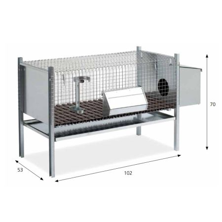 Клетка для кроликов 102 см с гнездом для самки Клетка для кроликов 102 см с гнездом для самки