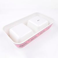 Миска двойная, 33×18.5×7 см, 670+670 мл, розовый Миска двойная, 33×18.5×7 см, 670+670 мл, розовый