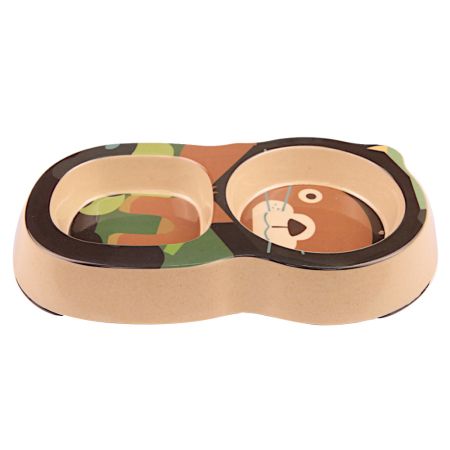 Миска двойная, 26x14.5x3.5 см, 200+250 мл, тюлень