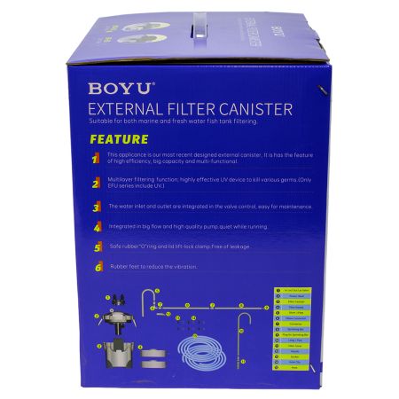 Фильтр внешний Boyu EFU-25 с УФ стерилизацией для аквариума 250-450 л канистровый 750 л/ч