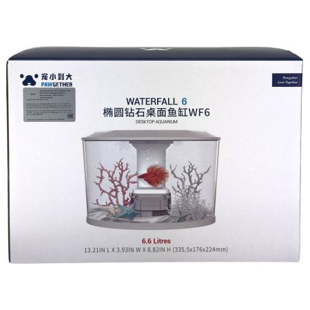 Аквариум Pawgether WF-6 панорамный 6,6 л, настольный с фильтром и светильником