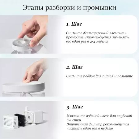 Автопоилка фонтан для собак и кошек Pawgether P200, 2.3 л, темно-синяя