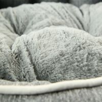 Лежак с бортом 68х59х22 см, меховой, съемная подушка, темно-серый Лежак с бортом 68х59х22 см, меховой, съемная подушка, темно-серый