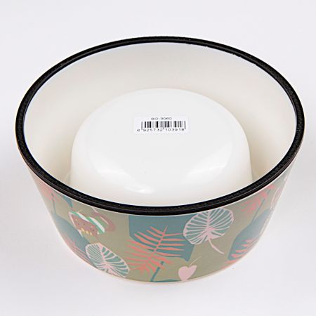 Миска меламиновая для кошек и собак, диаметр 15 см, 350 мл, листья