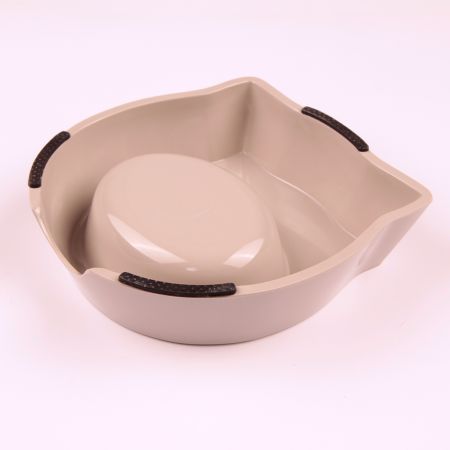 Миска для собак и кошек, 18x17.5x5 см, 270 мл, бежевый