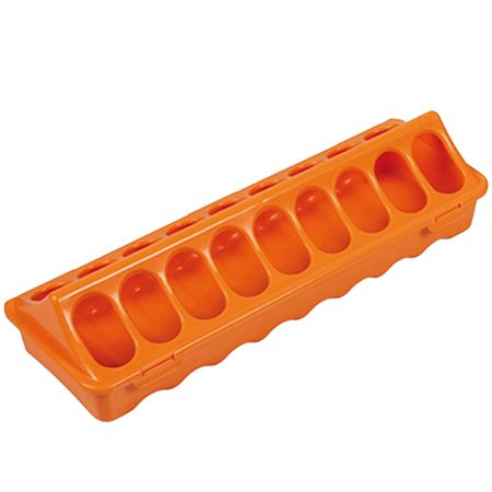 Кормушка-поилка лотковая 30 см пластик для цыплят, оранжевый Кормушка-поилка лотковая 30 см пластик для цыплят, оранжевый