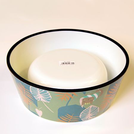 Миска меламиновая для кошек и собак, диаметр 22 см, 950 мл, листья