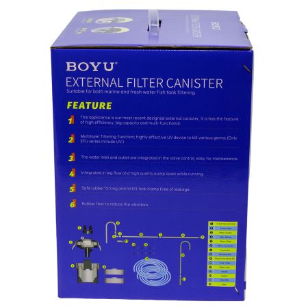 Фильтр внешний Boyu EF-25 для аквариума 250-450 л канистровый 750 л/ч